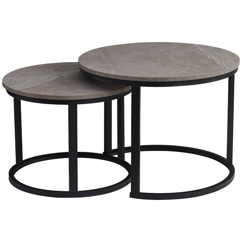 Everfurn Furniture Everfurn Indus Nesting Coffee Table - Ash Grey - Extra Large (2 Piece)