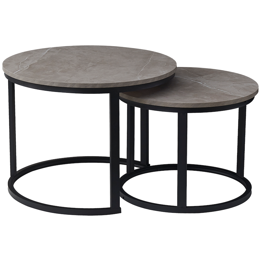 Everfurn Furniture Everfurn Indus Nesting Coffee Table - Ash Grey - Extra Large (2 Piece)
