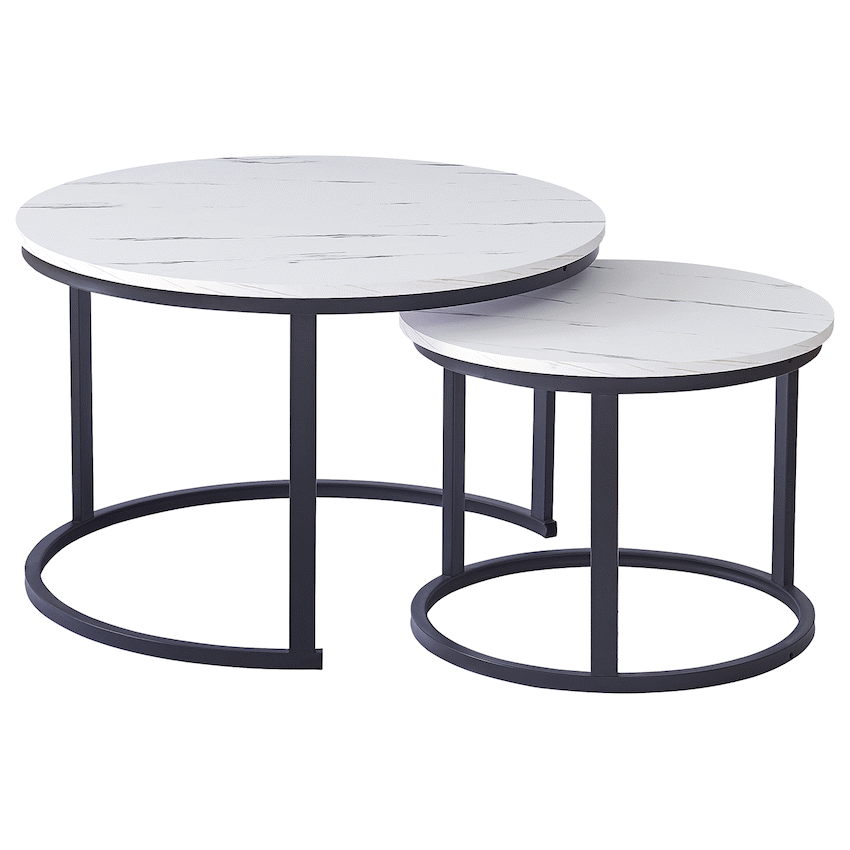 Everfurn Furniture Everfurn Indus Nesting Coffee Table - White (2 Piece)
