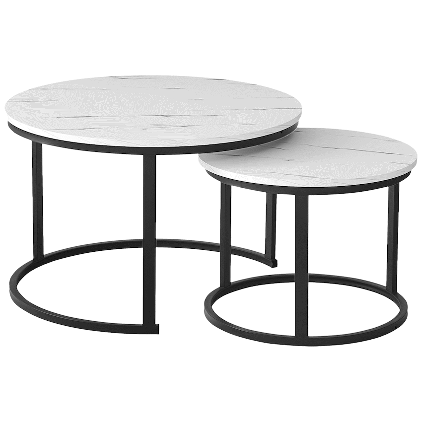 Everfurn Furniture Everfurn Indus Nesting Coffee Table - White (2 Piece)