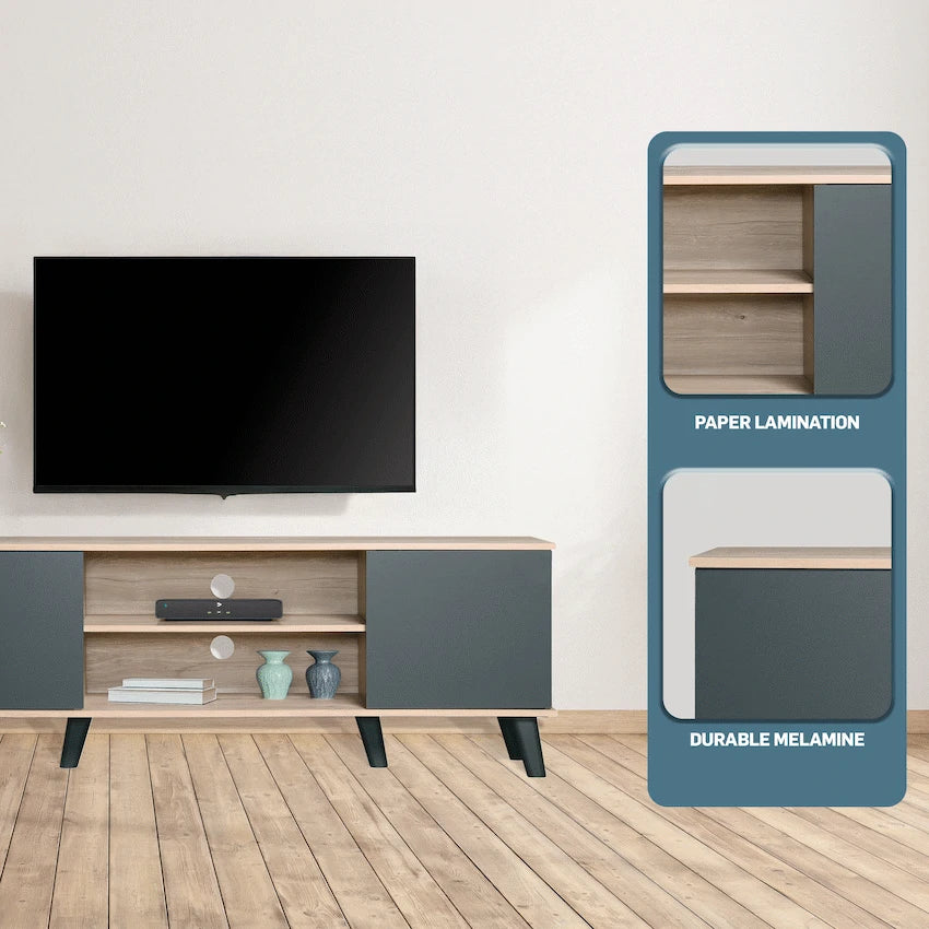 Everfurn Furniture Everfurn Laurel TV Stand 1600w, Two Cupboards