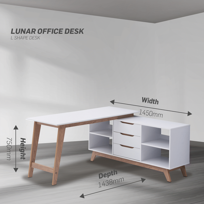 Everfurn Furniture Everfurn Lunar Office Desk - 2 Boxes