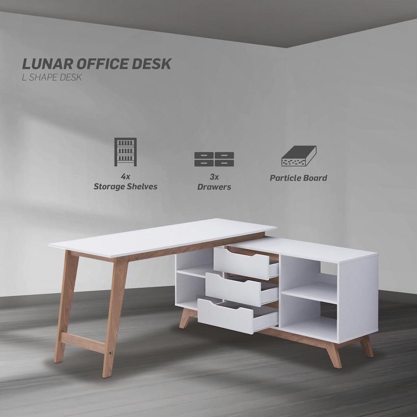 Everfurn Furniture Everfurn Lunar Office Desk - 2 Boxes