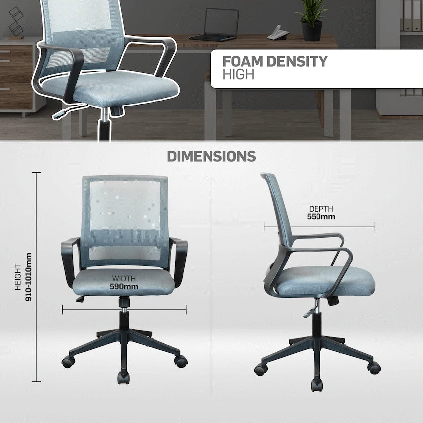 Everfurn Furniture Everfurn Marine Mid-Back Chair - Grey