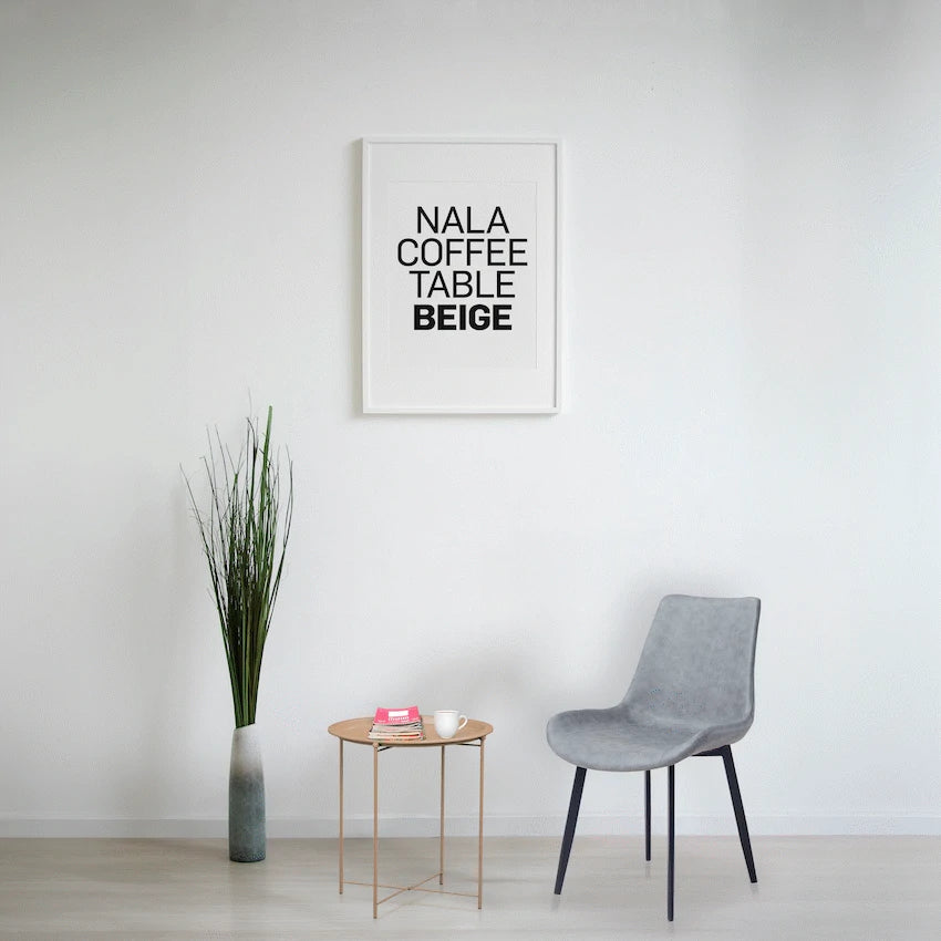 Everfurn Furniture Everfurn Nala Side Table Beige, Painted MDF, Steel Frame, 2 Pack