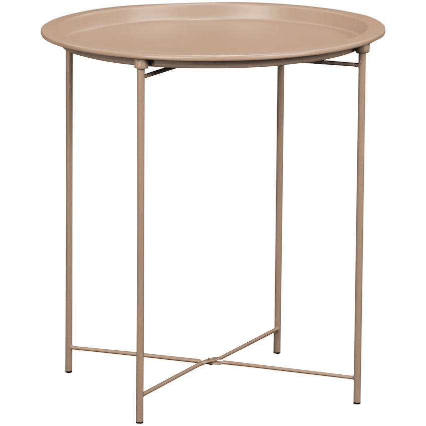 Everfurn Furniture Everfurn Nala Side Table Beige, Painted MDF, Steel Frame, 2 Pack