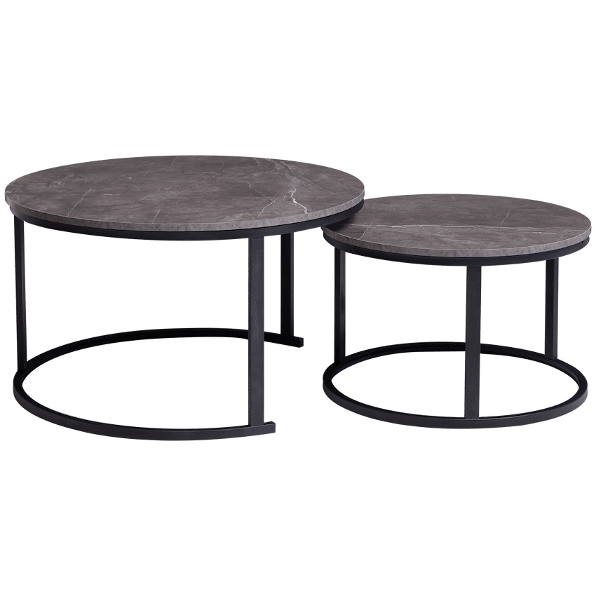Everfurn Furniture Everfurn Nile Nesting Coffee Table Marble, 2 Piece