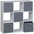 Everfurn Furniture Everfurn Ninefold Bookshelf with 5 Storage Bins