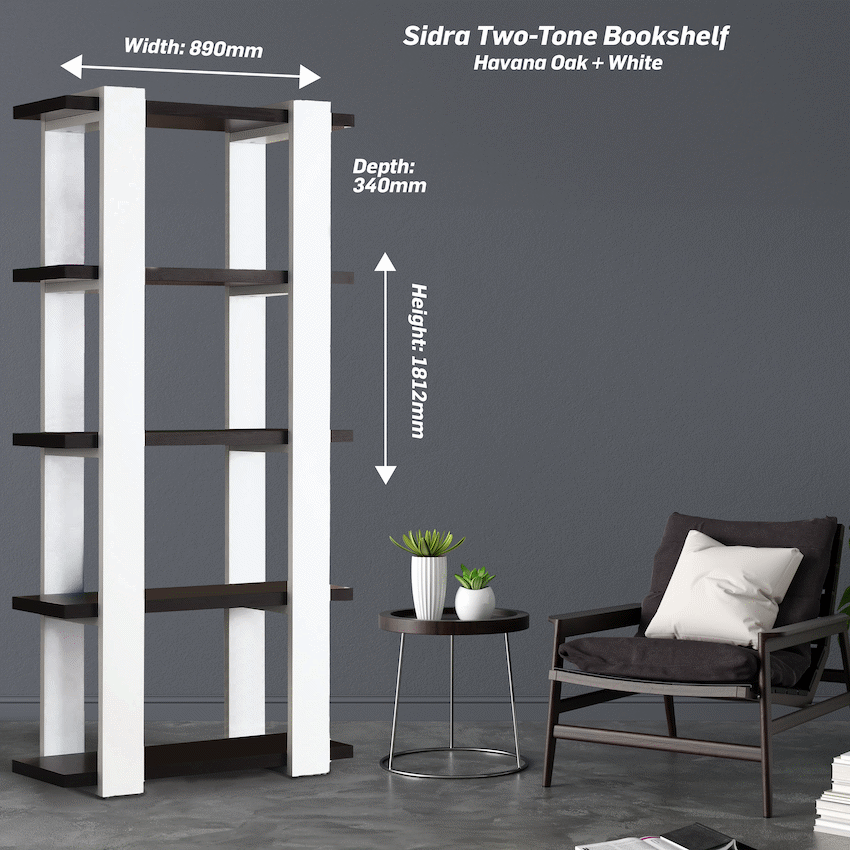 Everfurn Furniture Everfurn Sidra Bookshelf