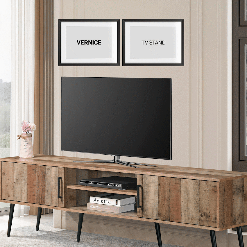 Everfurn Furniture Everfurn Vernice TV Stand - 1800w with Two Cupboards