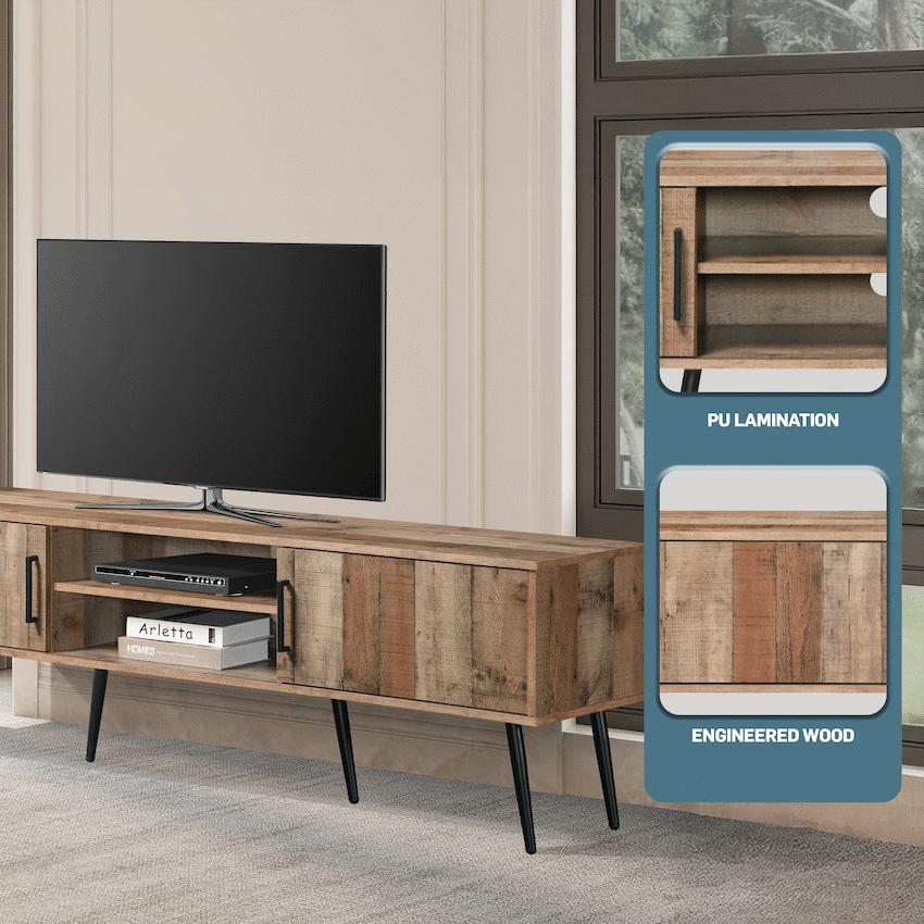 Everfurn Furniture Everfurn Vernice TV Stand - 1800w with Two Cupboards