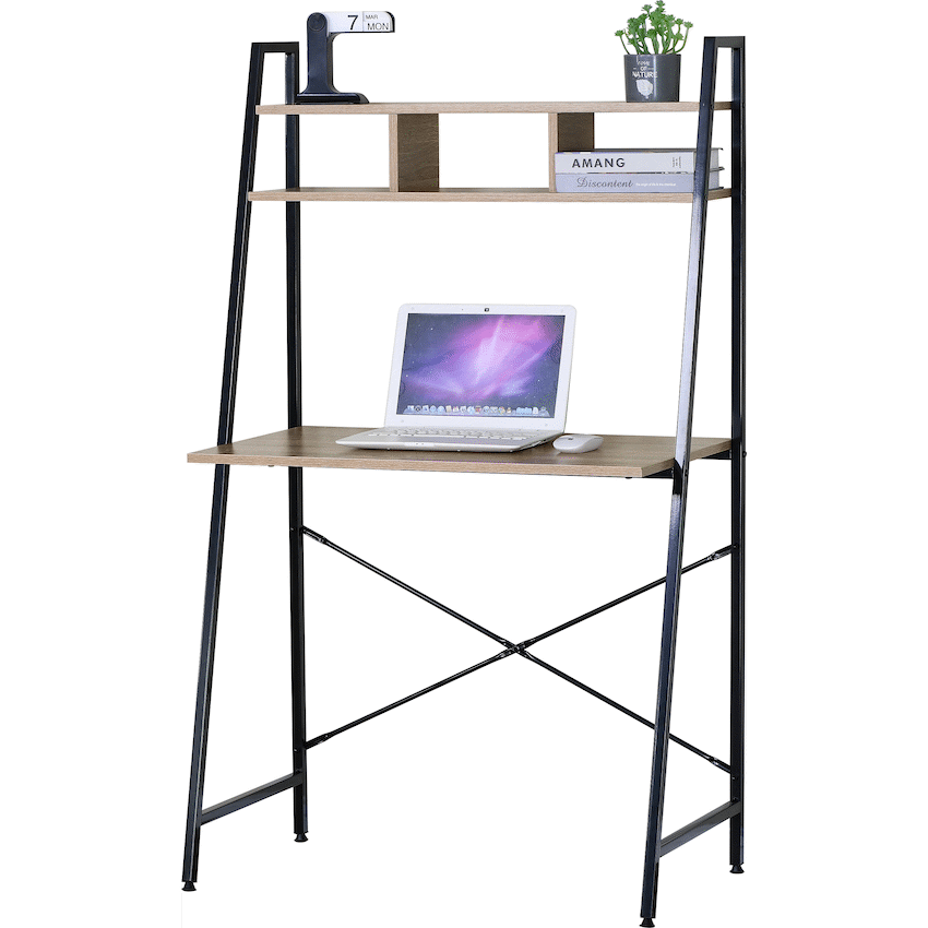 Everfurn Furniture Everfurn Vesa Office Desk - Oak & Black