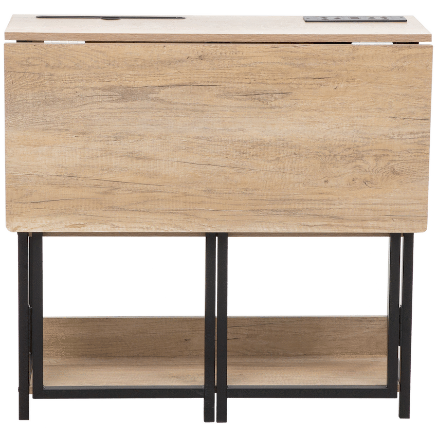 Everfurn Furniture Everfurn Viron Folding Desk with 2-Prong Plugs and USB