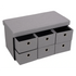 Everfurn Furniture Foldable Storage Ottoman with Six Drawers