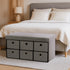 Everfurn Furniture Foldable Storage Ottoman with Six Drawers