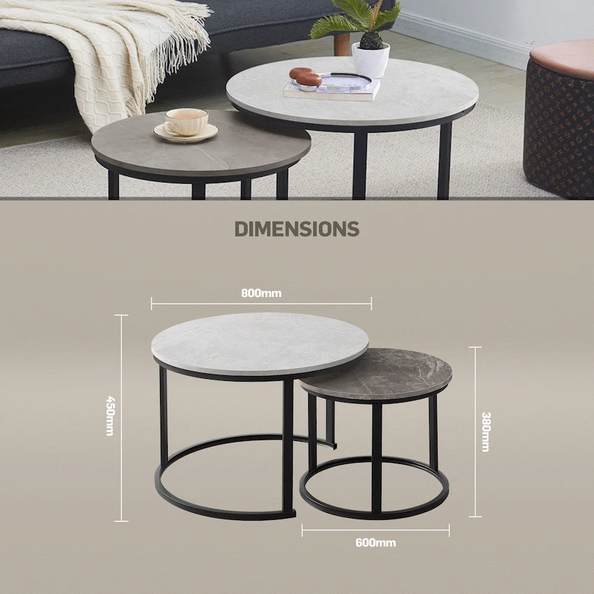 Everfurn Furniture Indus Nesting Coffee Table Greyish