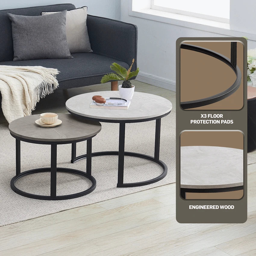 Everfurn Furniture Indus Nesting Coffee Table Greyish