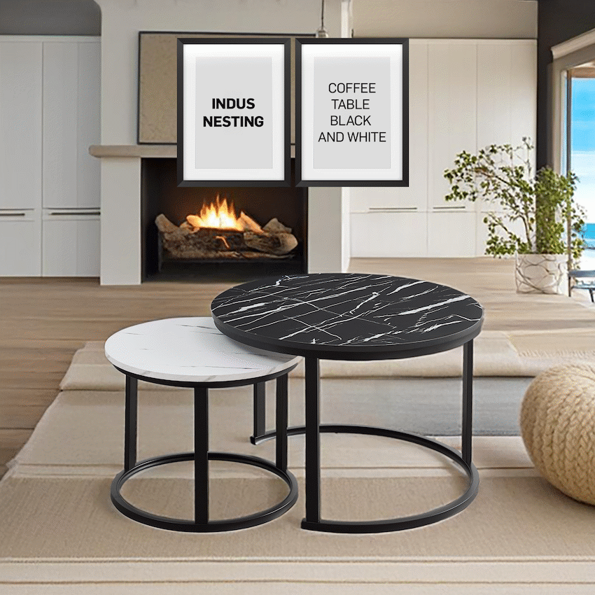 Everfurn Furniture Indus Nesting Coffee Table Ying Yang