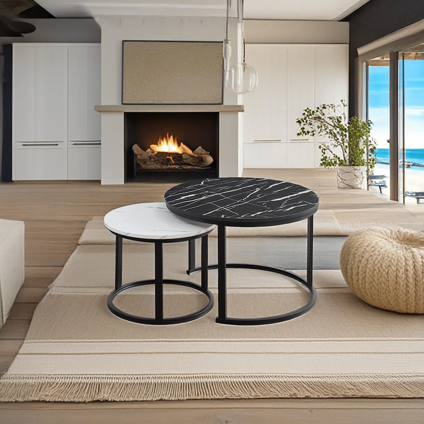 Everfurn Furniture Indus Nesting Coffee Table Ying Yang