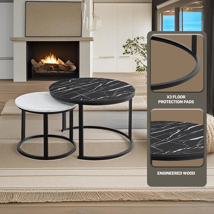 Everfurn Furniture Indus Nesting Coffee Table Ying Yang