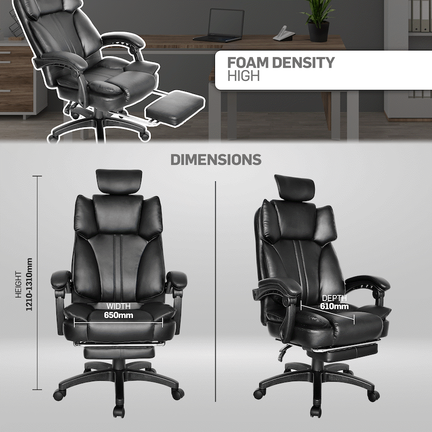 Everfurn Premium Furniture Emperor High Back Chair - Black