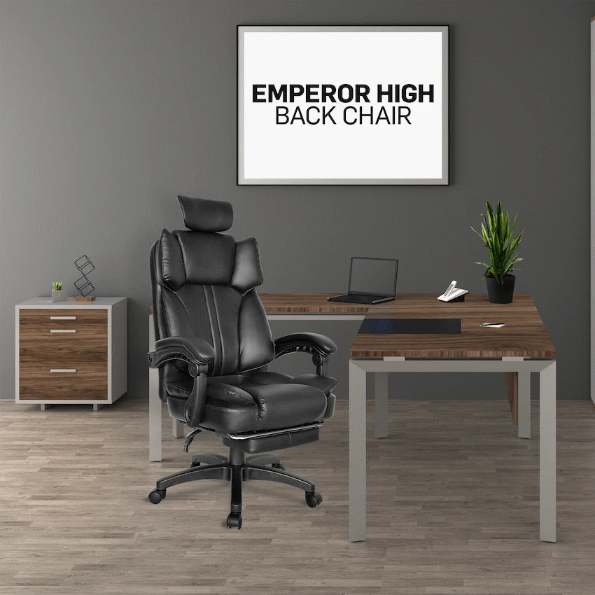 Everfurn Premium Furniture Emperor High Back Chair - Black