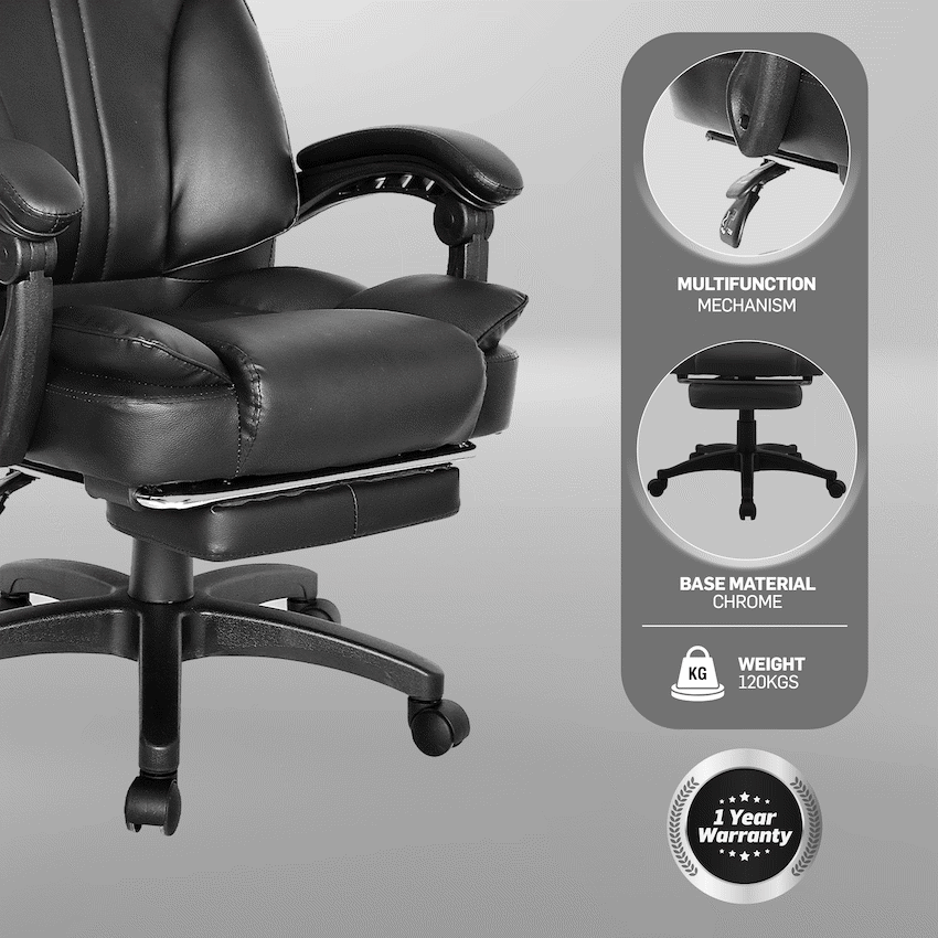 Everfurn Premium Furniture Emperor High Back Chair - Black