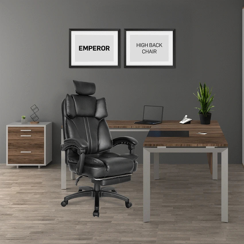 Everfurn Premium Furniture Emperor High Back Chair - Black