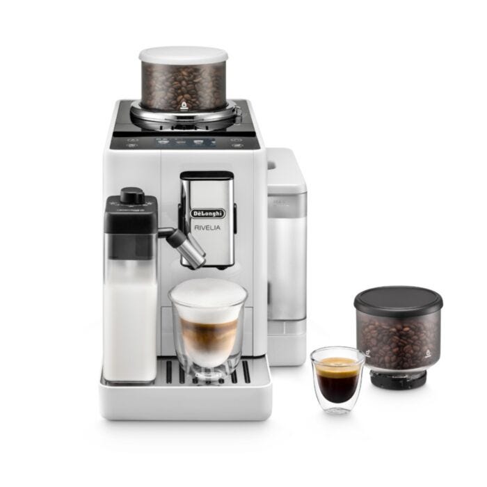 Delonghi Rivelia Arctic White Bean To Cup Coffee Machine - EXAM440.55.W