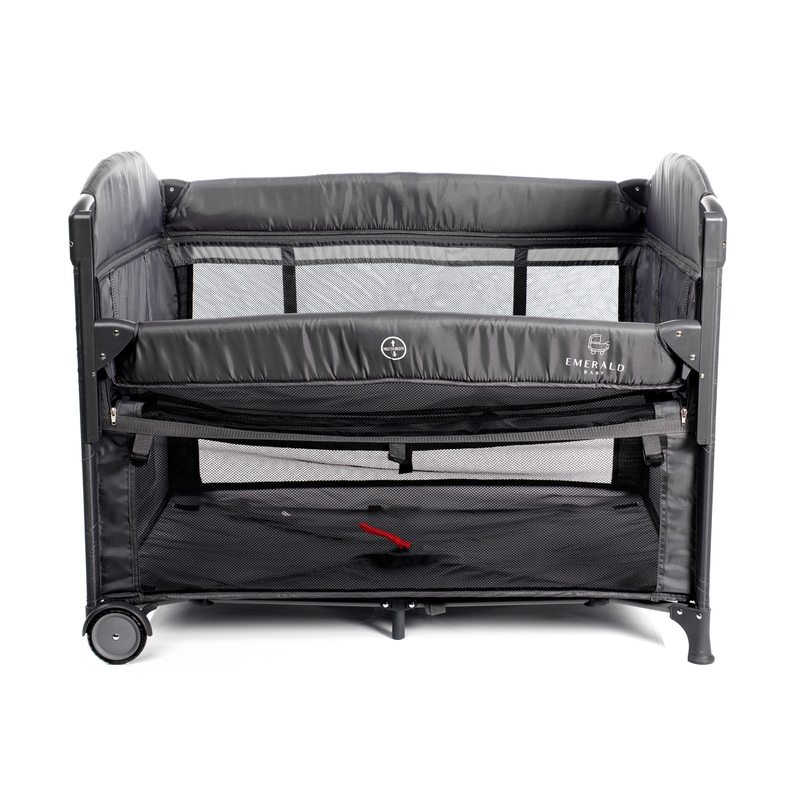 Emerald Baby Sarah Co Sleeper Camp Cot + Belecoo 3 in 1 Stroller Set (Khaaki)