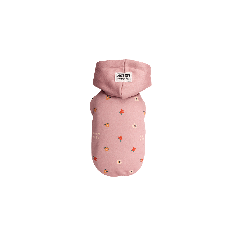 Dog's Life Nature Loving Pup Winter Hoodie Pink S