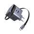 UGREEN 2 Port Wall Charger With Retractable Cable 65W - Grey