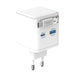 Snug 2 Port PD/USB Charger With Retractable Cable - 65W - White
