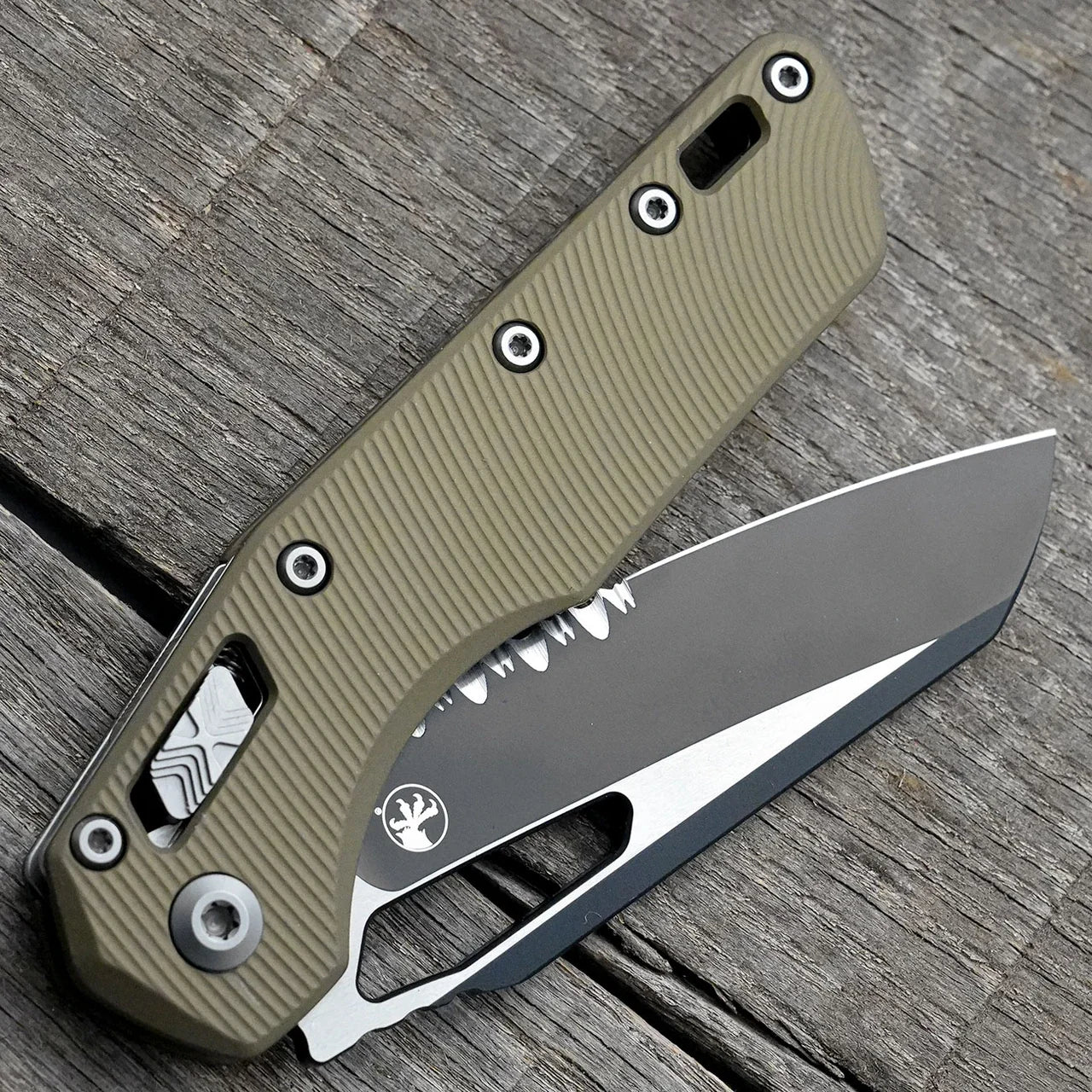 AWT Microtech MSI Scales – Contoured - Aggressive Agent Milling - FDE Anodized