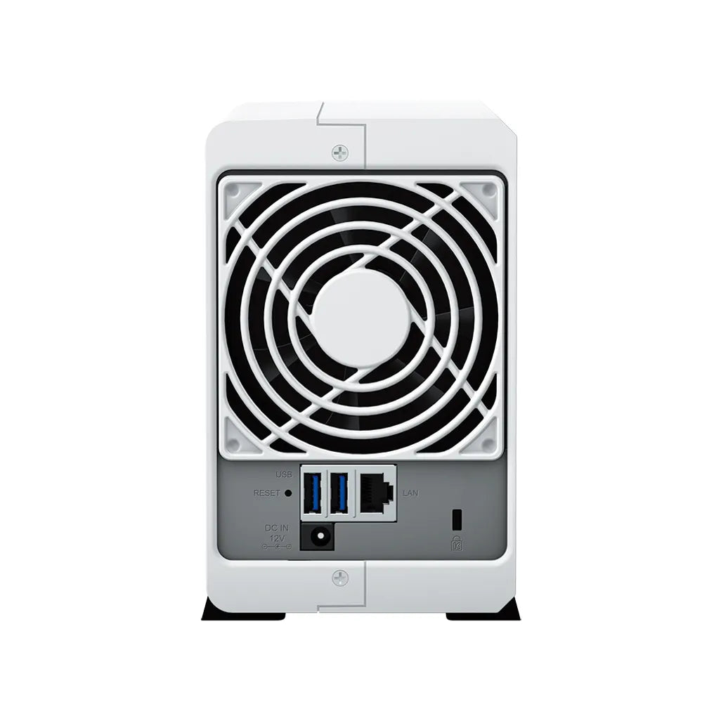 DiskStation 2 Bay NAS; 4-core 1.7 GHz;  1 GB DDR4 non-ECC