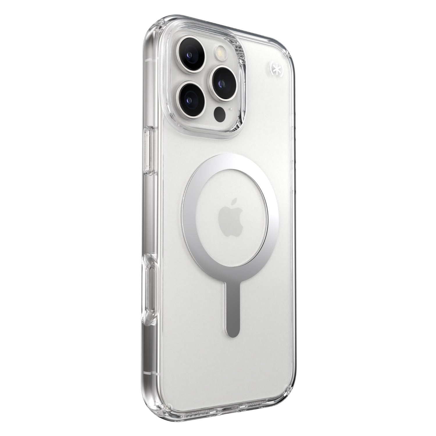Speck Presidio Perfect Clear MagSafe Case - Apple iPhone 16 Pro Max - Clear & Chrome