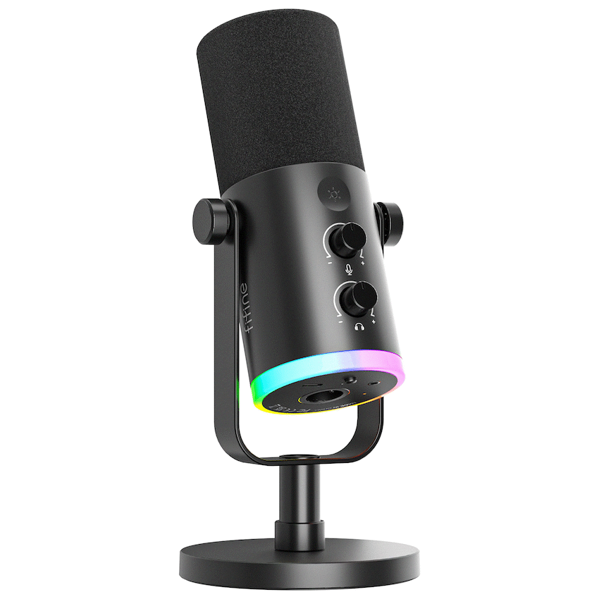 Fifine Audio Fifine AM8 NEO RGB Dual Port Microphone with Stand