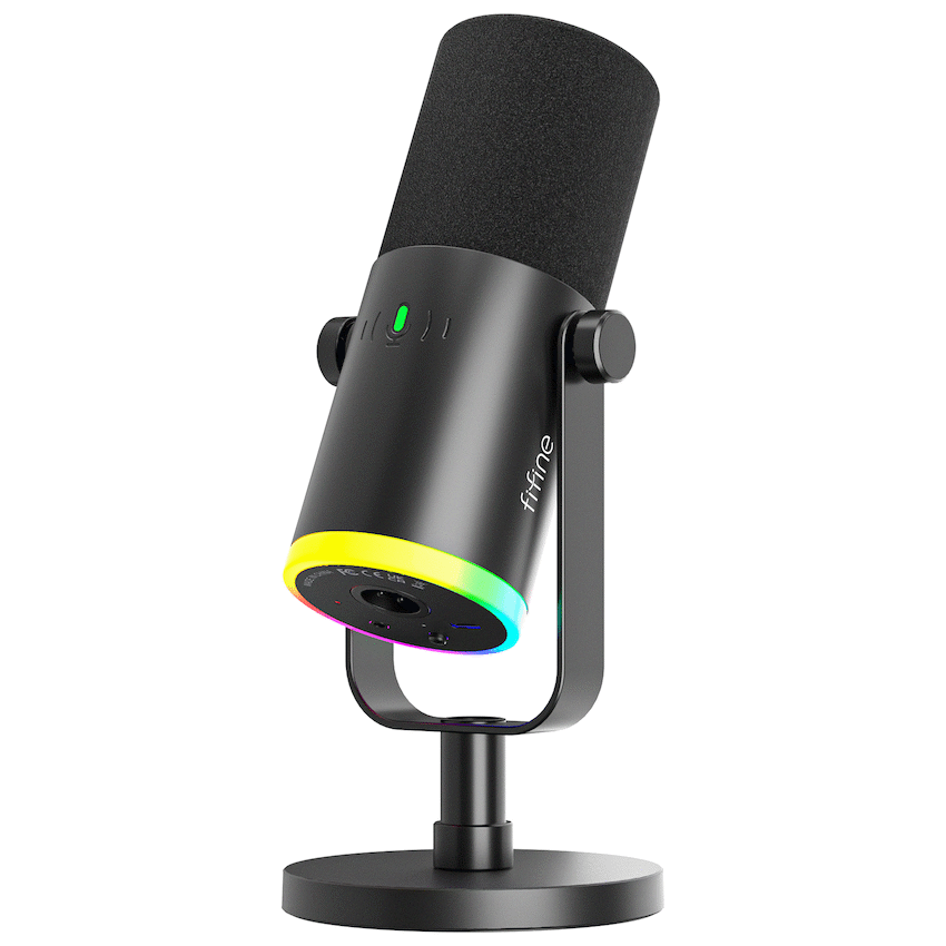 Fifine Audio Fifine AM8 NEO RGB Dual Port Microphone with Stand