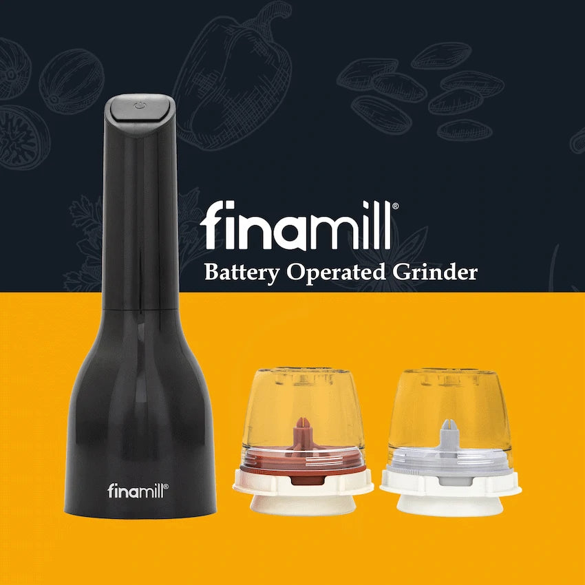 FinaMill Kitchen and Home Finamill Battery-Operated Grinder - Midnight Black