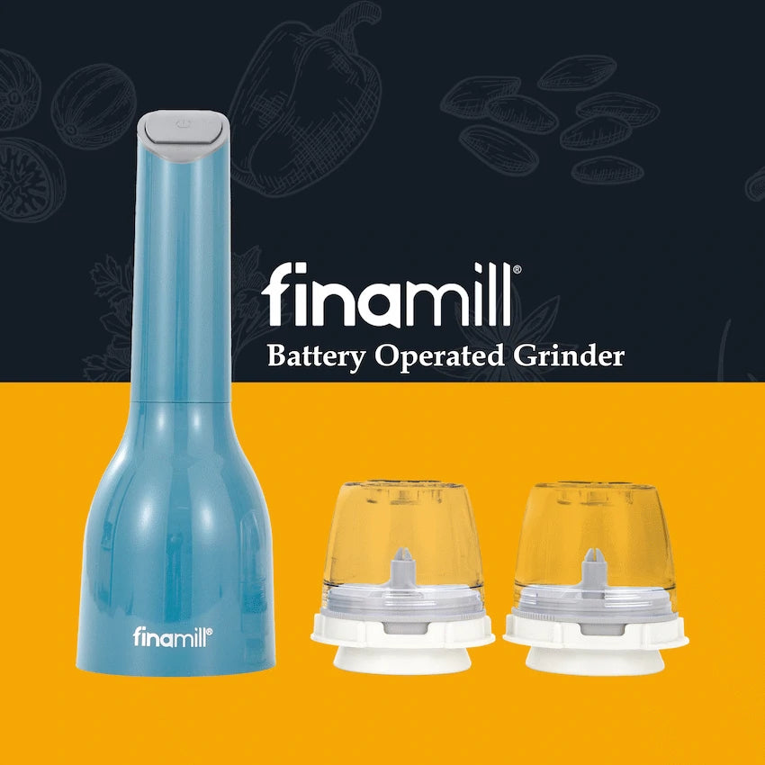 FinaMill Kitchen and Home Finamill Battery Operated Grinder - Ocean Blue