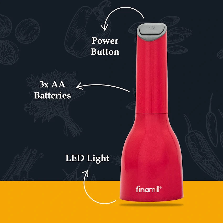 FinaMill Kitchen and Home Finamill Battery-Operated Grinder - Sangria