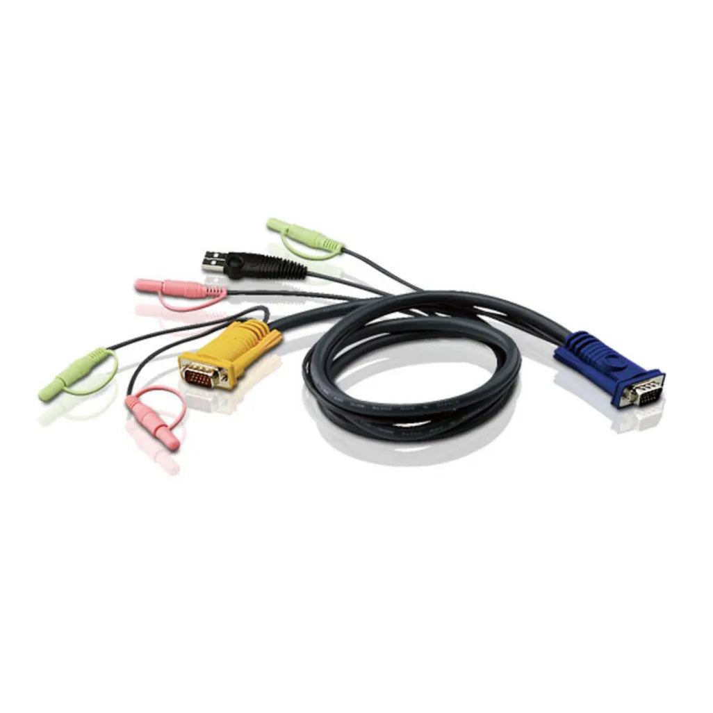 GUNMANSA 1.8M USB KVM Cable with 3 in 1 SPHD and Audio