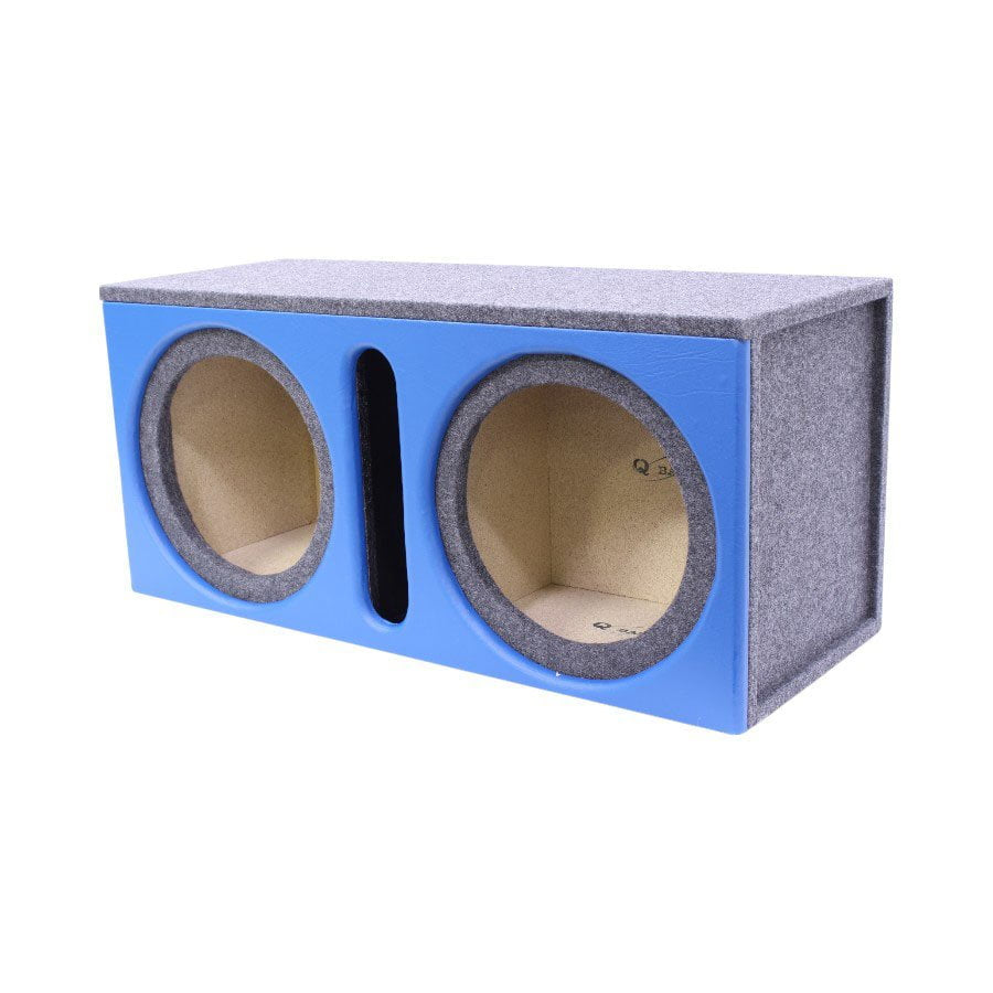 GUNMANSA 12″ Double Subwoofer Enclosure with Vinyl Trim & Slotted Port (Blue)