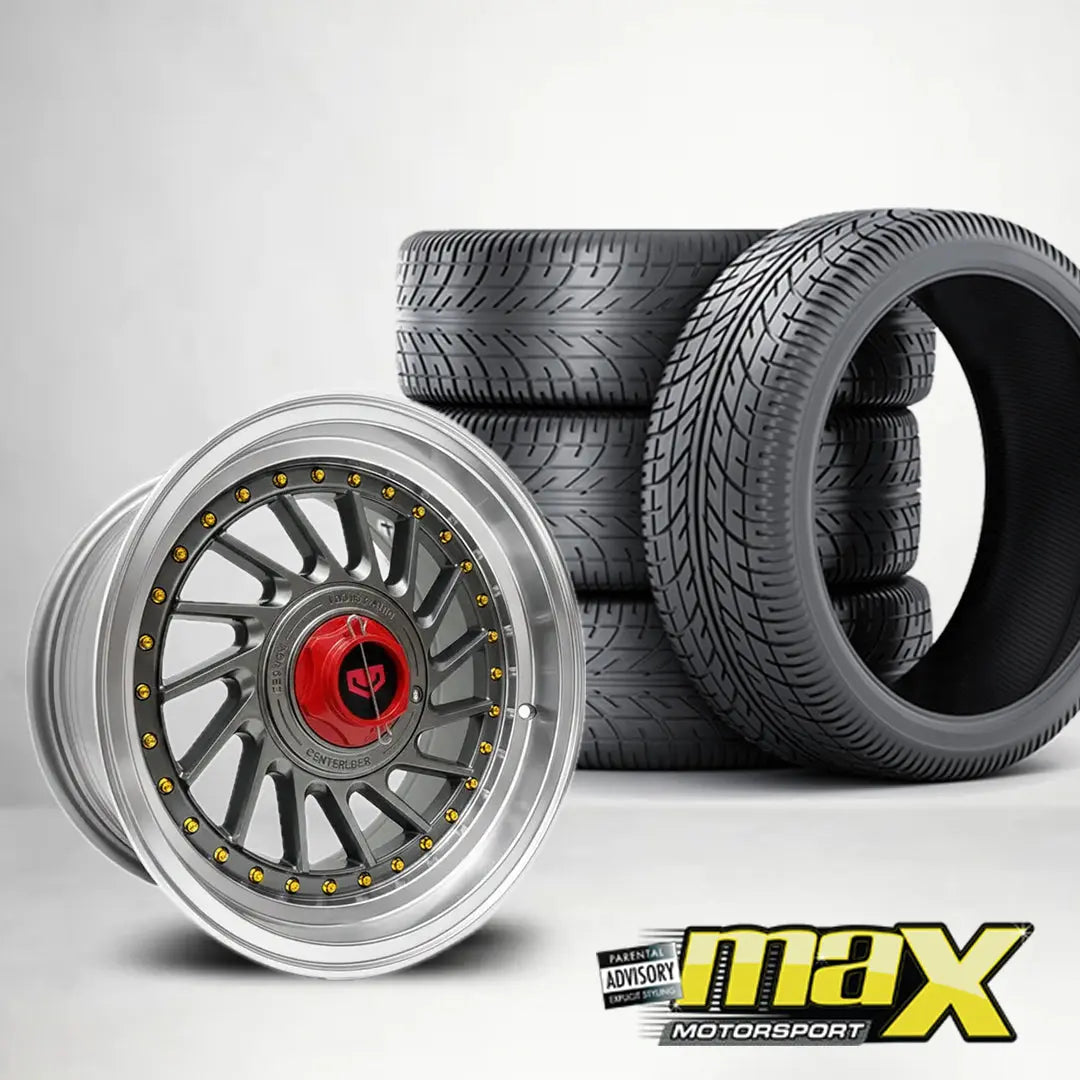 GUNMANSA 15 Inch MX113-B VSN Twist Wheel & Tyre Combo - (4x100 / 5x100 PCD)