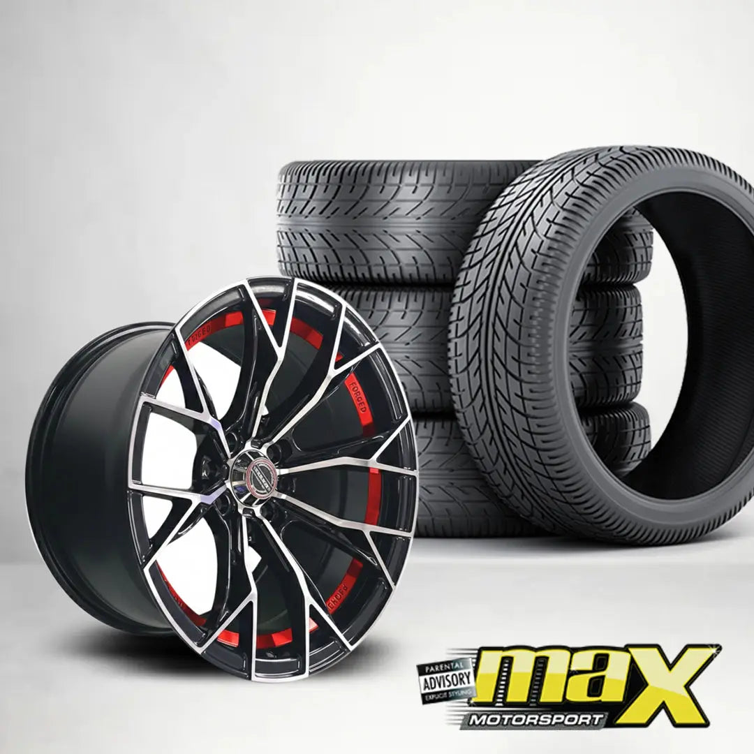 GUNMANSA 15 Inch MX134-RD VSN Concave Wheels & Tyre Combo - (4x100/ 4x114.3 PCD)