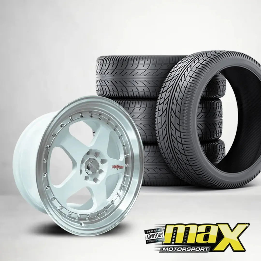 GUNMANSA 17 Inch Mag Wheel - MX1026-WT Rotform ROC Style Wheel & Tyre Combo (4x100 / 4x114.3 PCD)