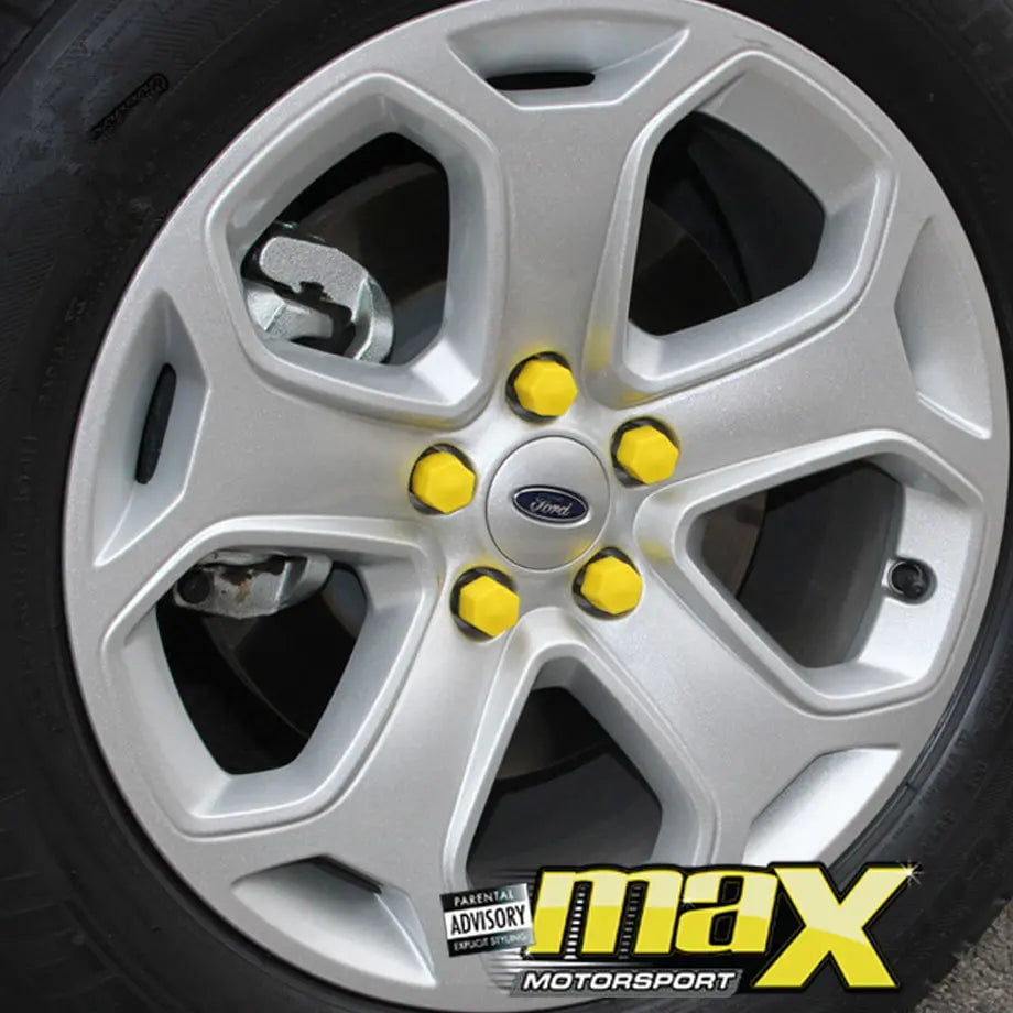 GUNMANSA 17mm - Silicone Protective Wheel Nut Covers (Yellow)