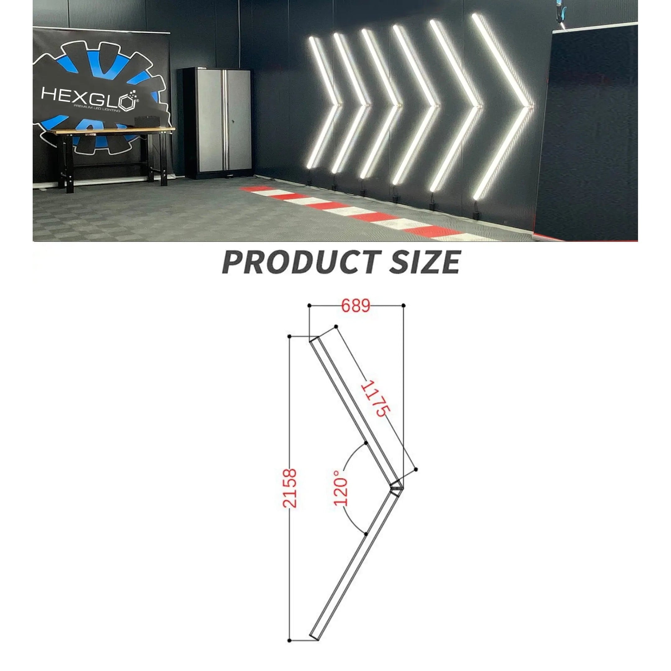 GUNMANSA 2 Piece Arrow Style LED Hex Light Kit