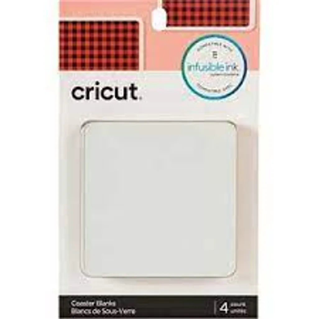 GUNMANSA 2006581 - Cricut Infusible Ink Aluminium Coasters 4-pack (White; Square) 9.5x9.5cm