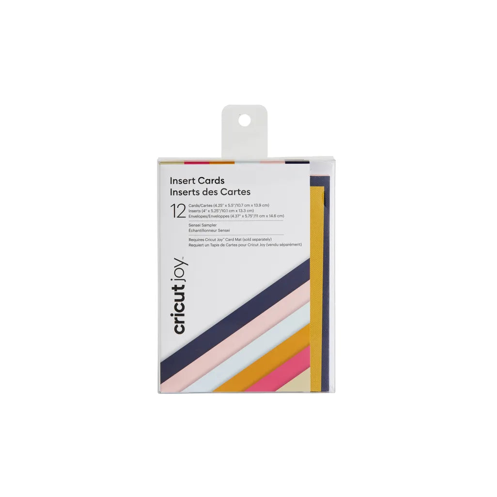 GUNMANSA 2007254 - Cricut Joy Insert Cards 12-Pack (Sensei); 12 cards (4 of each color) in Twilight; Tulip; Powder Blue 10.8x14cm